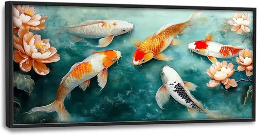 Miniatura 124 de Cuadros Grandes Enmarcados Arte de Pared para Sala de Estar, Lobos del Bosque Decoración de Pared de Gran Tamaño Lobo Animal Impresión en Lienzo