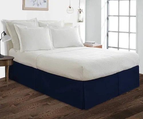Miniatura 21 de Cotton Delight Falda de cama tamaño Queen 100% tela de mezcla de algodón, ajuste a medida de alta calidad, 1 falda de cama tamaño Queen de 12 Negro