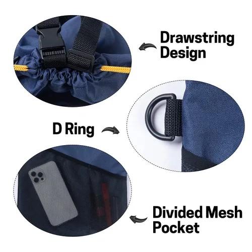 Miniatura 5 de GNEGNI 2 botes de basura para automóvil, bolsa de basura colgante para automóvil con forro impermeable a prueba de fugas Azul
