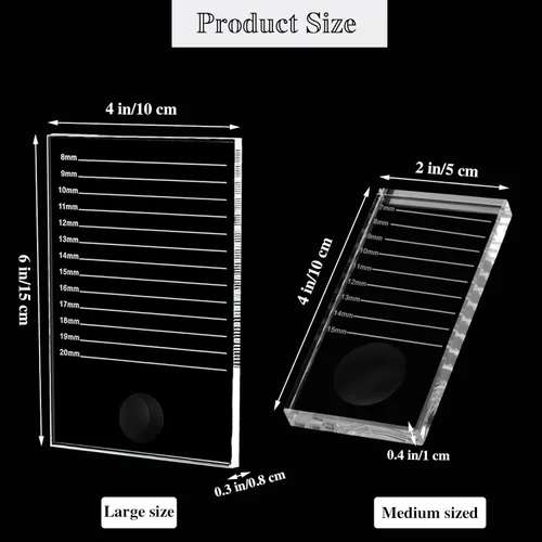 Miniatura 4 de Paquete de 2 bandejas de pestañas de cristal para extensiones de pestañas, azulejos adhesivos transparentes para extensiones de pestañas, bandejas