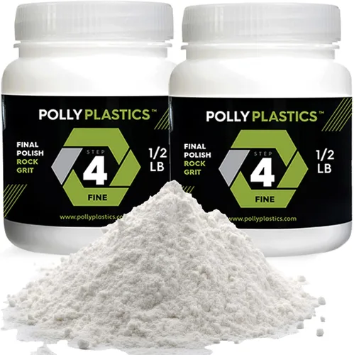 Miniatura 7 de Polly Plastics Rock Tumbler - Recambio de grano medio, grano de carburo de silicio 500 prepulido, etapa 3 para piedras de rodar (paquete de 2)