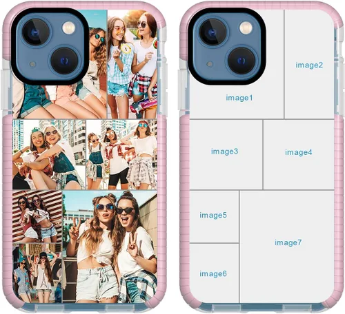 Miniatura 23 de Funda de teléfono personalizada para iPhone 13 Mini, funda personalizada de fotos de collage de múltiples imágenes, resistente a los arañazos, a