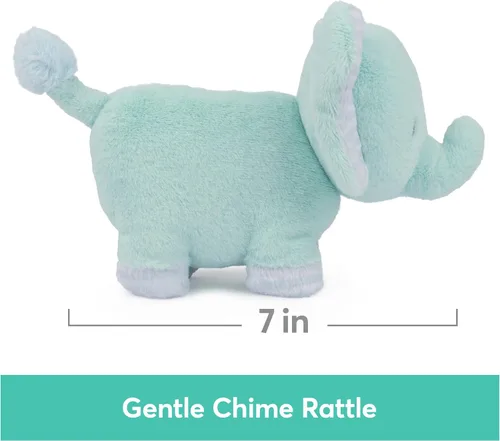 Miniatura 3 de GUND Baby Safari Friends Collection - Elefante de peluche con campanilla, juguete sensorial para bebés y recién nacidos, color verde azulado, 7