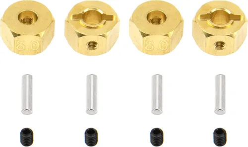 Adaptador de cubo hexagonal de latón de 0.472 in con pasadores de contrapeso compatible con Axial SCX10 90046 Tamiya CC01 D90 Redcat Gen7 1/10 RC