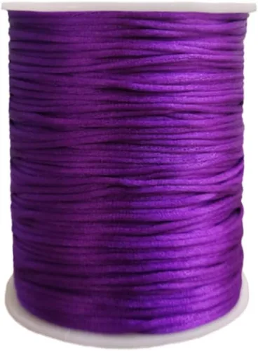 Miniatura 56 de 2.0 mm x 110 yardas de cordón de satén de nailon para abalorios, hilo trenzado para nudos chinos, rattail, macramé, pulseras, collares, fabricación