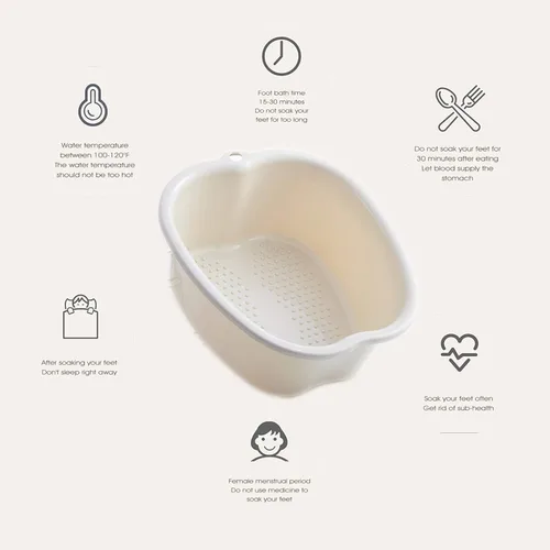 Miniatura 2 de Cuenca de baño de remojo de pies: lavabo de plástico para pies para remojar los pies - bañera de remojo de pies con puntos de masaje - Cubo