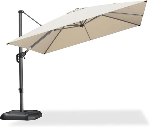 Miniatura 27 de PURPLE LEAF Sombrilla de Patio de 8 Pies para Exteriores Sombrilla Cantilever Cuadrada de Aluminio Sombrilla Offset con Rotación de 360 Grados