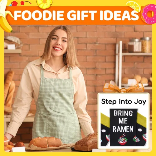Miniatura 6 de HAPPYPOP Calcetines divertidos para hombres y mujeres - Calcetines de palomitas de maíz, Taco Ramen Margarita Regalo