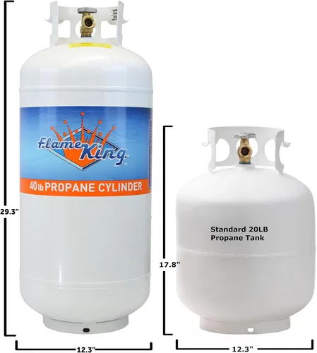 Miniatura 4 de Flame King YSN401b - Cilindro de tanque de propano de acero de 40 libras con válvula OPD, color blanco