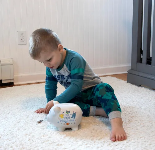 Miniatura 6 de Baby Essentials Mi primera alcancía, las primeras alcancías de bebé para niños y niñas (Azul)