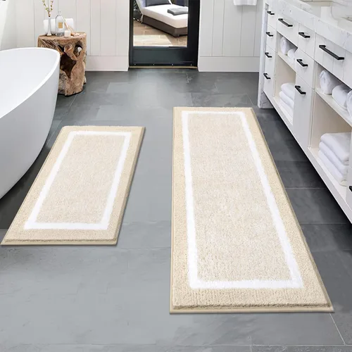 Miniatura 64 de Pauwer Juego de baño, alfombras de baño antideslizantes, alfombras de ducha absorbentes para suelo de baño, bañera y ducha, color azul aguamarina