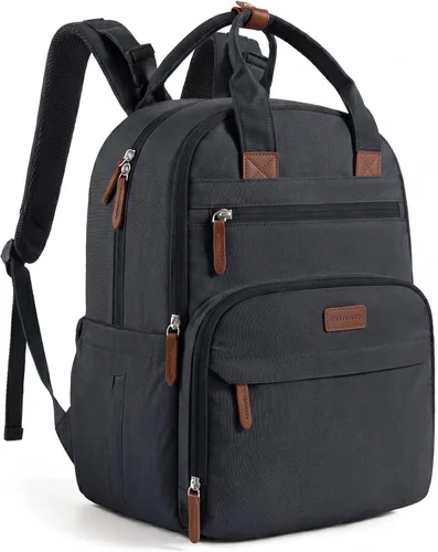 Miniatura 15 de Mommore Mochila para pañales, bolsa de pañales extra grande para 2 niños/gemelos con cambiador para viajes al aire libre, 1-negro, Grande