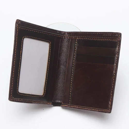 Miniatura 32 de Hombres Cool Eagle Wolf Caballo Totem Cuero Vaca Vertical Cartera Cremallera Multi-tarjeta Titular, Tótem de caballo, Minimalista