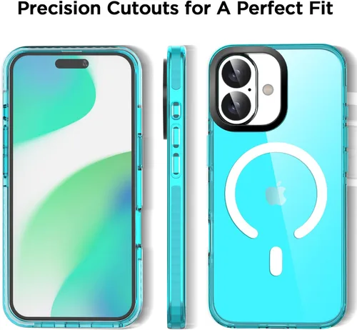 Miniatura 108 de AICase Funda protectora para iPhone 16 compatible con iPhone 16, delgada, ligera, transparente [no amarillenta] Diseño vibrante