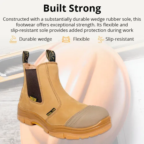 Miniatura 9 de WOLF Work Boot 100% Genuine Upper Leather Oil, Slip, Impact, Puncture Resistant Electrical Hazards Non-Slip Rubber Sole