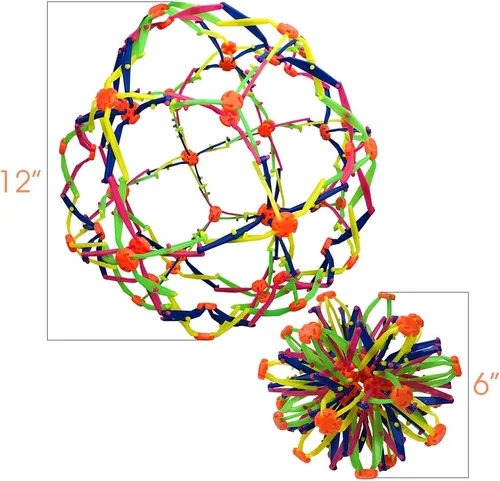 Miniatura 7 de ArtCreativity Bola de respiración expandible - Esfera Hoberman - Bola plegable expandible de 6 a 12 pulgadas - Juguete antiestrés para aliviar