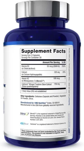 Miniatura 7 de 1MD Nutrition OsteoMD para un apoyo óseo integral con hidroxiapatita de calcio, vitamina D3 y K2 180 cápsulas (paquete de 2)
