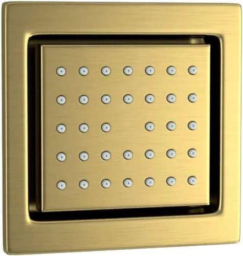 AYIVG Pulverizador de cuerpo de ducha de masaje cuadrado de latón cepillado dorado cepillado masaje ajustable spa rociador lateral instalación