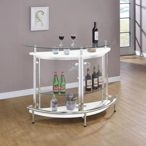 Miniatura 2 de Mueble para bar con frontal de acrílico, Metal, Blanco