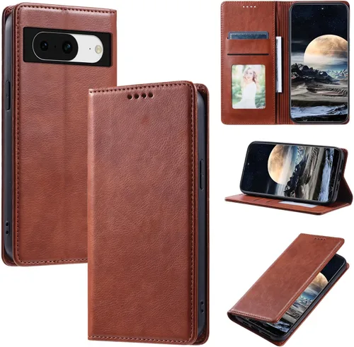 Miniatura 98 de Funda de cuero compatible con Google Pixel 7, compatible con Google Pixel 7 5G GVU6C GQML3 Flip Folio PU Funda de cuero negro