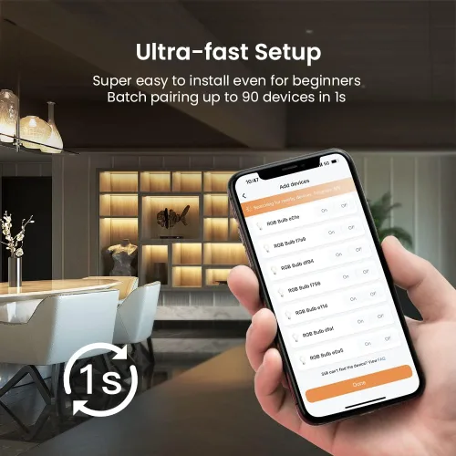 Miniatura 3 de BroadLink Kit de inicio inteligente para el hogar: incluye 3 bombillas, 1 interruptor de escena y 1 concentrador, utiliza tecnología FastCon