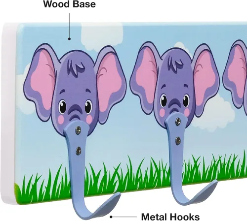 Miniatura 3 de EXCELLO GLOBAL PRODUCTS Ganchos para abrigos infantiles (elefante)