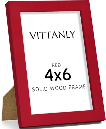 Miniatura 34 de Vittanly - Marco de fotos de 4 x 6 pulgadas de madera maciza con plexiglás, incluye paspartú de 3,5 x 5, para colgar en la pared o poner sobre una