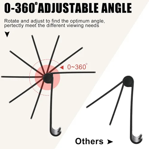 Miniatura 4 de Fabbay Soporte plegable para teléfono celular, 40 unidades, multiángulo, soporte universal para teléfono celular, base portátil para teléfono Negro