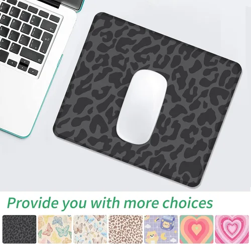 Miniatura 6 de Seorsok Alfombrilla de mouse de leopardo negro, alfombrilla cuadrada impermeable para mouse, base de goma antideslizante, para computadora portátil