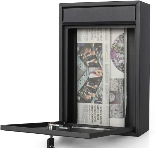 Miniatura 2 de Buzones montados en la pared con cerradura de llave, buzones con cerradura montados en la pared, buzón de correo vertical con cerradura de llave