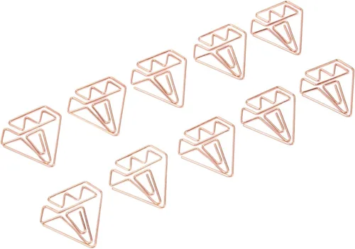 Miniatura 8 de 100 clips de papel con forma, clips pequeños de oro rosa, abrazaderas de documentos para archivos de fotos, para oficina, escuela, estudiantes
