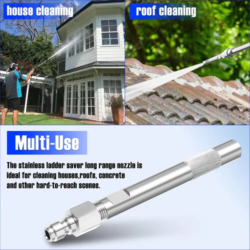 Miniatura 2 de JOEJET Inyector aguas abajo para lavadora a presión, kit de inyector químico fijo con conexión rápida de 3/8 pulgadas, boquilla química de largo