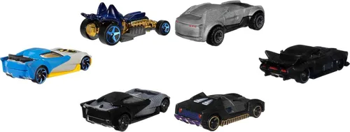 Miniatura 4 de Hot Wheels Paquete de 6 autos de juguete, juego de 6 vehículos de personajes de Batman a escala 1:64, inspirados en varios personajes