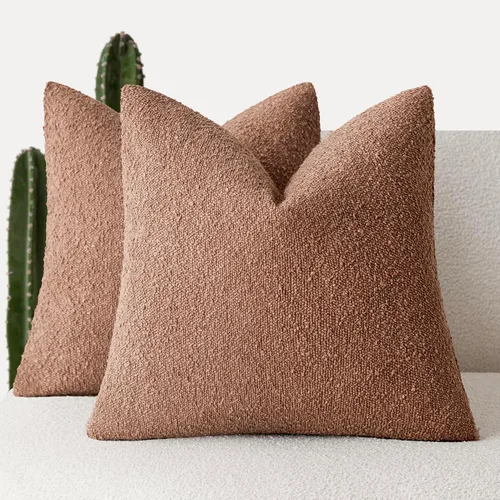 Miniatura 23 de Foindtower - Juego de 2 fundas decorativas de textura de bucle, fundas de almohada acentuadas, fundas de cojín sólidas, neutrales, para sofá, silla