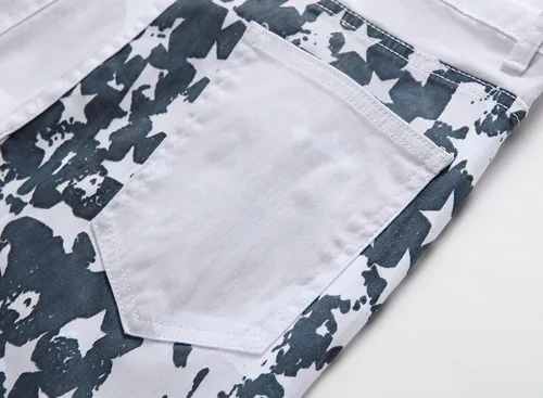 Miniatura 192 de Baylvn - Pantalones de mezclilla entallados y estampados para hombre con corte recto