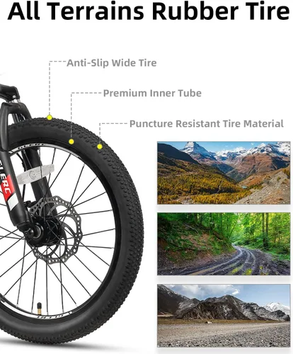 Miniatura 6 de Glerc Bicicleta de montaña para niños de 20, 24 y 26 pulgadas, bicicleta de montaña para niños y niñas a partir de 6 años, bicicleta Skyline de 21
