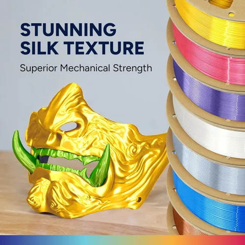 Miniatura 2 de OVERTURE - Paquete de filamento de seda PLA, sin obstrucciones, brillante, filamento metálico brillante para impresora 3D, carrete de 1 kg * 4