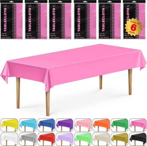 Miniatura 67 de DecorRack 2 Manteles rectangulares de plástico libres de BPA, 54 x 108 pulgadas, mantel de mesa para comedor, mantel rectangular para fiestas