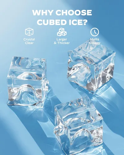 Miniatura 2 de Silonn Máquina de hielo para encimera de 44 libras/día, máquina de hielo con autolimpieza, máquina de hielo de acero inoxidable con 2 opciones