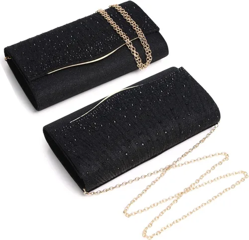 Miniatura 3 de Bolsos de noche para mujer, con lentejuelas y purpurina para mujer, bolso de mano brillante, bolso formal para boda, fiesta, baile de graduación