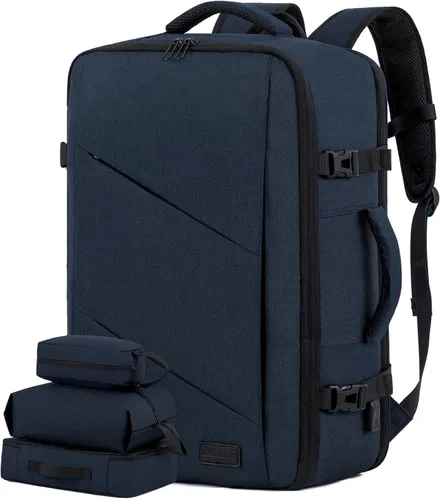 Miniatura 21 de LOVEVOOK Peersonal - Mochila de viaje extra grande de 40 L, bolsa de artículos Peersonal aprobada por vuelo, resistente al agua, mochila de 17 Azul