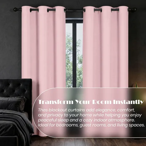 Miniatura 3 de Cortinas opacas para oscurecer la habitación, con aislamiento térmico, cortinas opacas con ojales para puertas y ventanas de poliéster