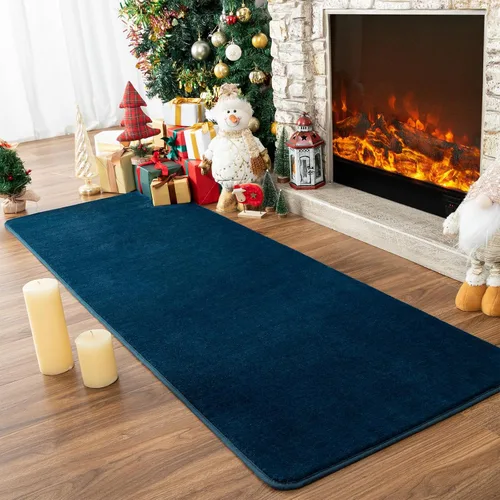 Miniatura 18 de Przemy Alfombras negras lavables para dormitorio, sala de estar, alfombra de pasillo de 2 x 6 pies, alfombra de interior de espuma viscoelástica