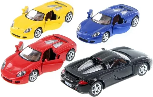 KiNSMART - Porsche Carrera GT 1:36 Escala 5" Die Cast Metal Modelo Toy Super Sports Car (4 juegos)