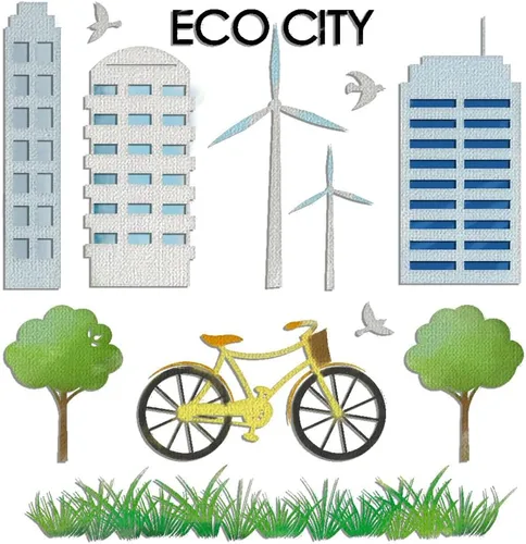 Troqueles ecológicos para hacer tarjetas, ECO City Building Bike Troquel para álbumes de recortes, papel, manualidades, decoración, álbum de