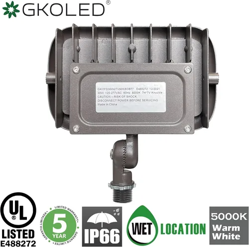 Miniatura 4 de LED FLOOD LIGHTS SERIES reflectores LED, GKOFD30W27V50KBDB77, 30.00watts, 120.00 volts