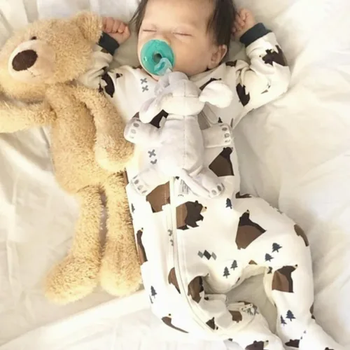Miniatura 40 de ZippyJamz - Pijama orgánica para bebé con pies y cremallera para cambiar pañales fácil y rápido
