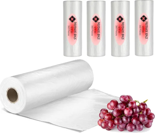 Mr Miracle Bolsas de plástico para almacenamiento de alimentos, bolsa transparente de 12 x 20 pulgadas para frutas, verduras, pan, diseño fácil de