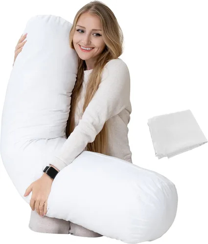 Miniatura 9 de Solo funda - Funda de almohada redonda beige de 54 x 12 pulgadas - Solo funda - Funda de almohada con cremallera - 100% microfibra cepillada - Funda
