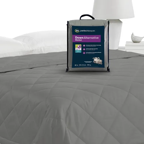 Miniatura 2 de Serta Manta alternativa de plumón para cama, funda 100% algodón, liberación de manchas Scotchgard, Full/Queen, carbón